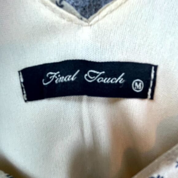 Final Touch Dress Large Beige Sheer Lined Babydoll Retro 90s Y2K Delicate Girly - Picture 3 of 9